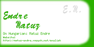 endre matuz business card